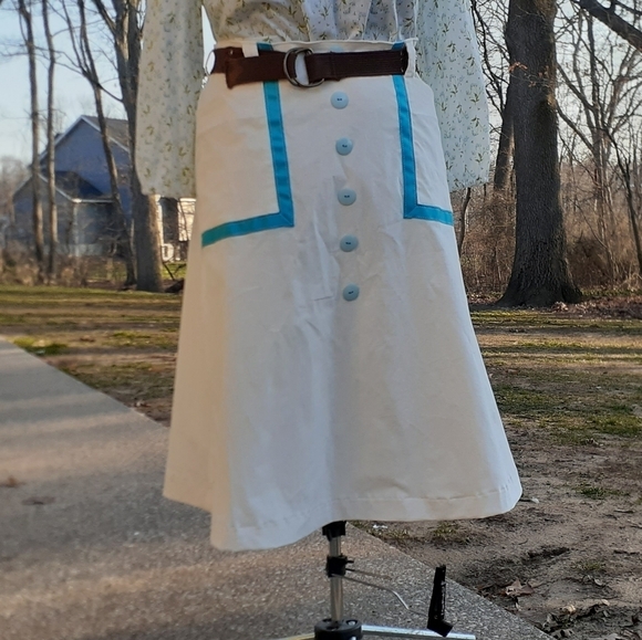 Flaearle Dresses & Skirts - White Corduroy Skirt